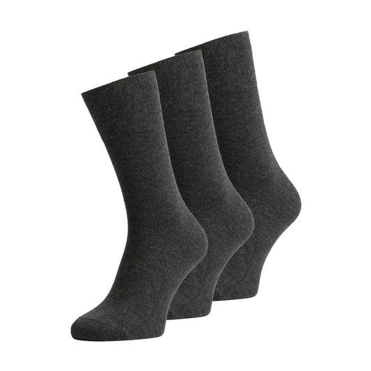 Bambocks Luxe Bamboe Comfort sokken 3 paar Grijs Melange