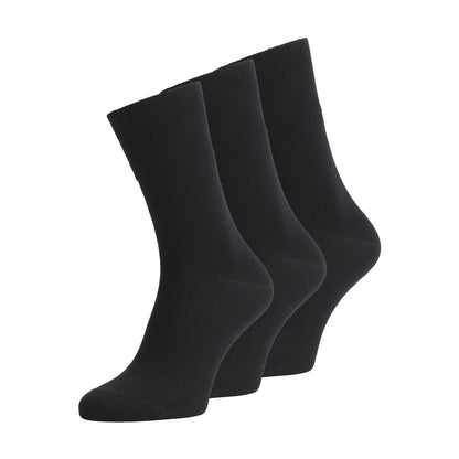 Bambocks Luxe Bamboe Comfort sokken 3 paar Zwart
