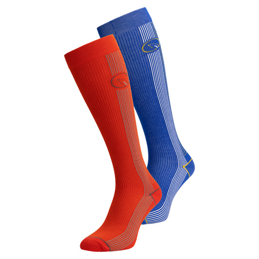 Bamocks Chaussettes de Compression 2 paires Rouge et Bleu