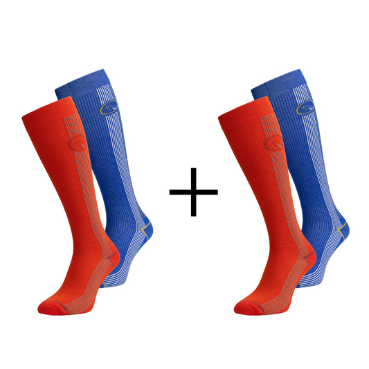 4pr Compressie Bamboe sokken rood blauw Bambocks voor Dames en Heren