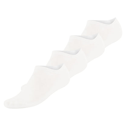 Bambocks Bamboo No Show Sneaker Socks 4 pairs White 